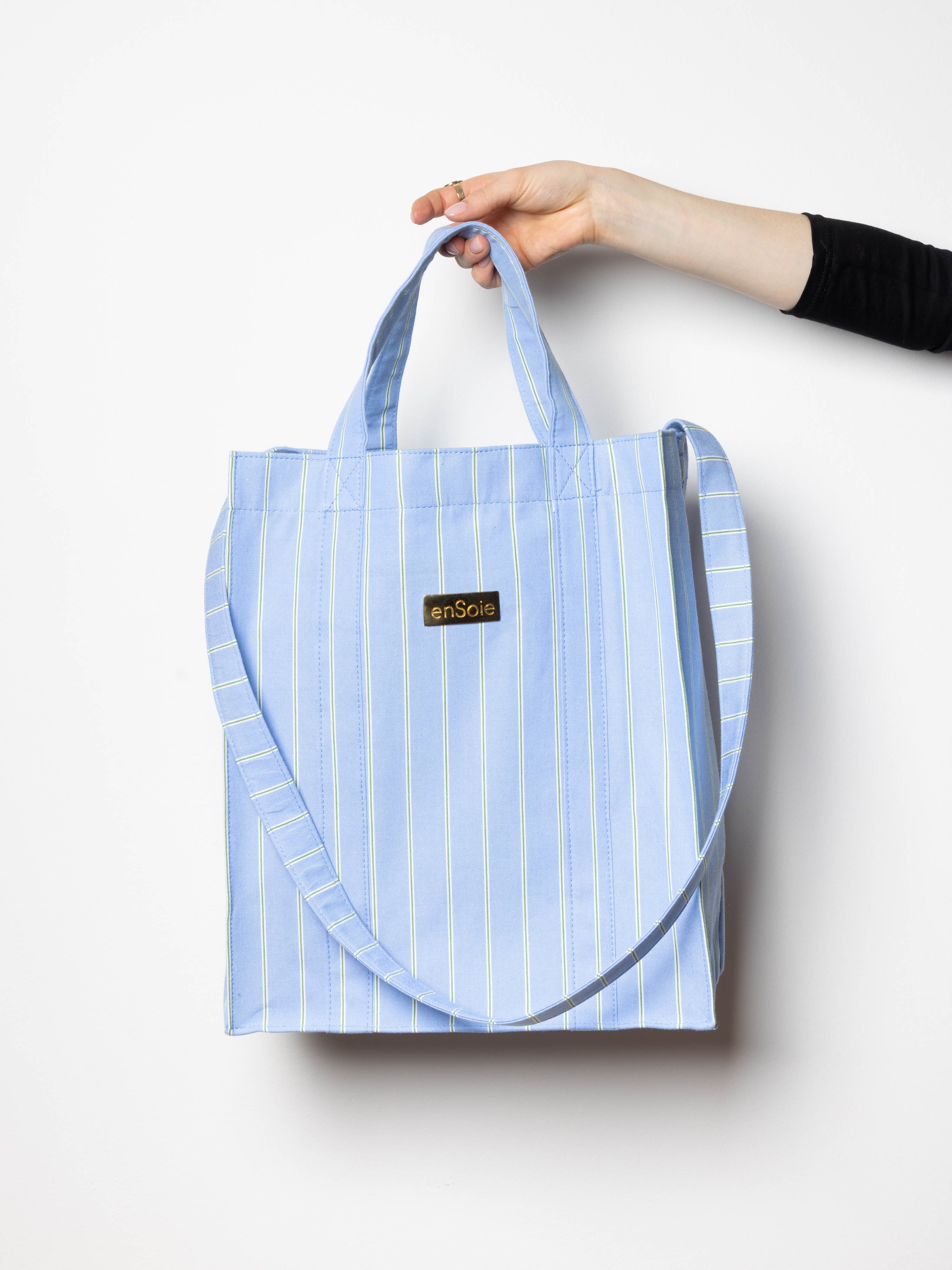 enSoie | Cabas Bag – Cotton canvas – Oxford Stripes