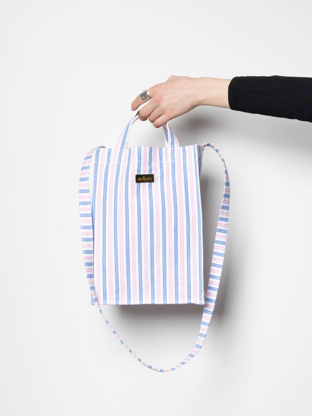 enSoie | Cabas Bag – Cotton canvas – Oxford Stripes