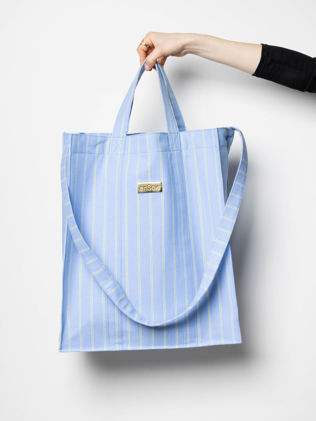 enSoie | Cabas Bag – Cotton canvas – Oxford Stripes