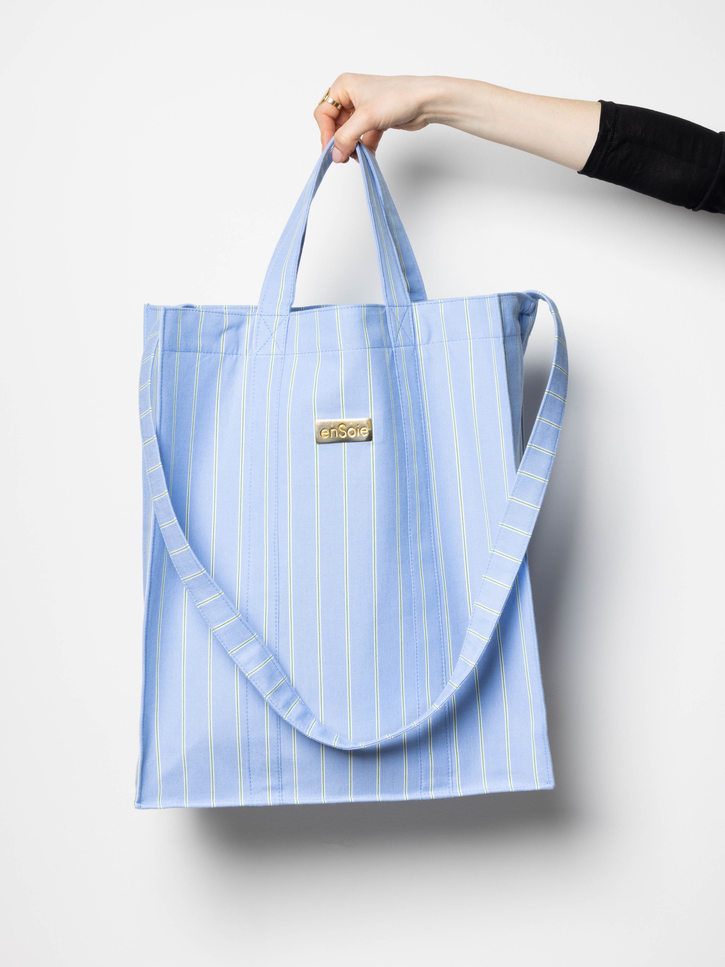 enSoie | Cabas Bag – Cotton canvas – Oxford Stripes