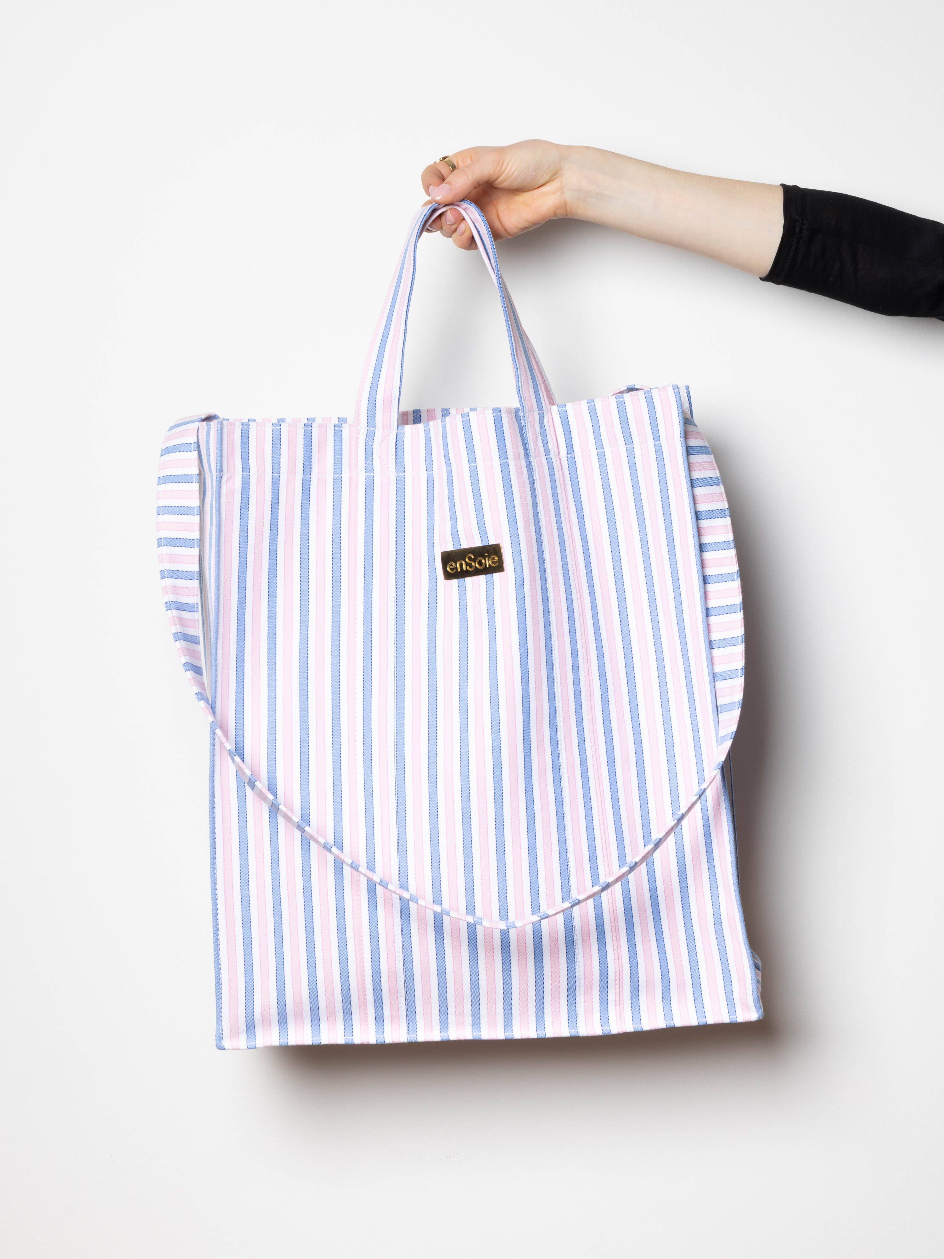 enSoie | Cabas Bag – Cotton canvas – Oxford Stripes