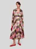 enSoie | Delphine Doupion Dress rosefinch check