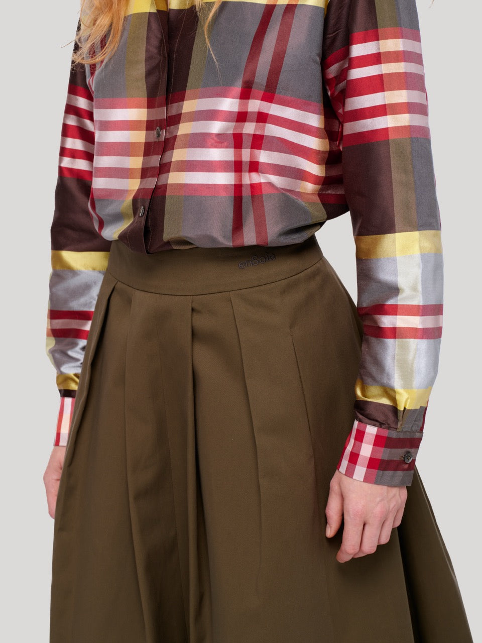 enSoie | Francesca Doupion Blouse rosefinch red