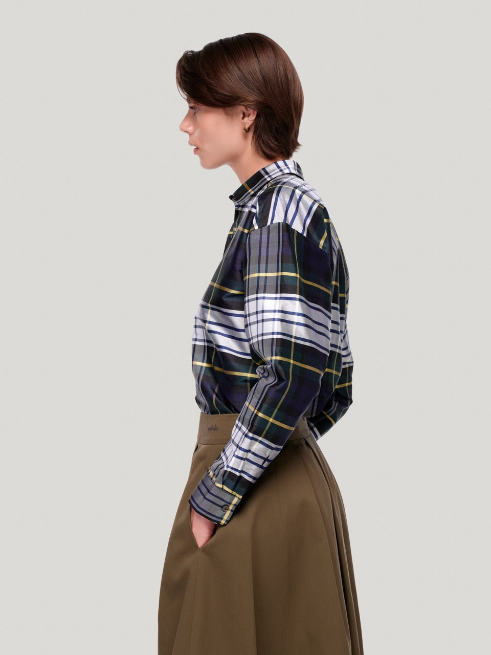 enSoie | Francesca Doupion Blouse woodpecker check