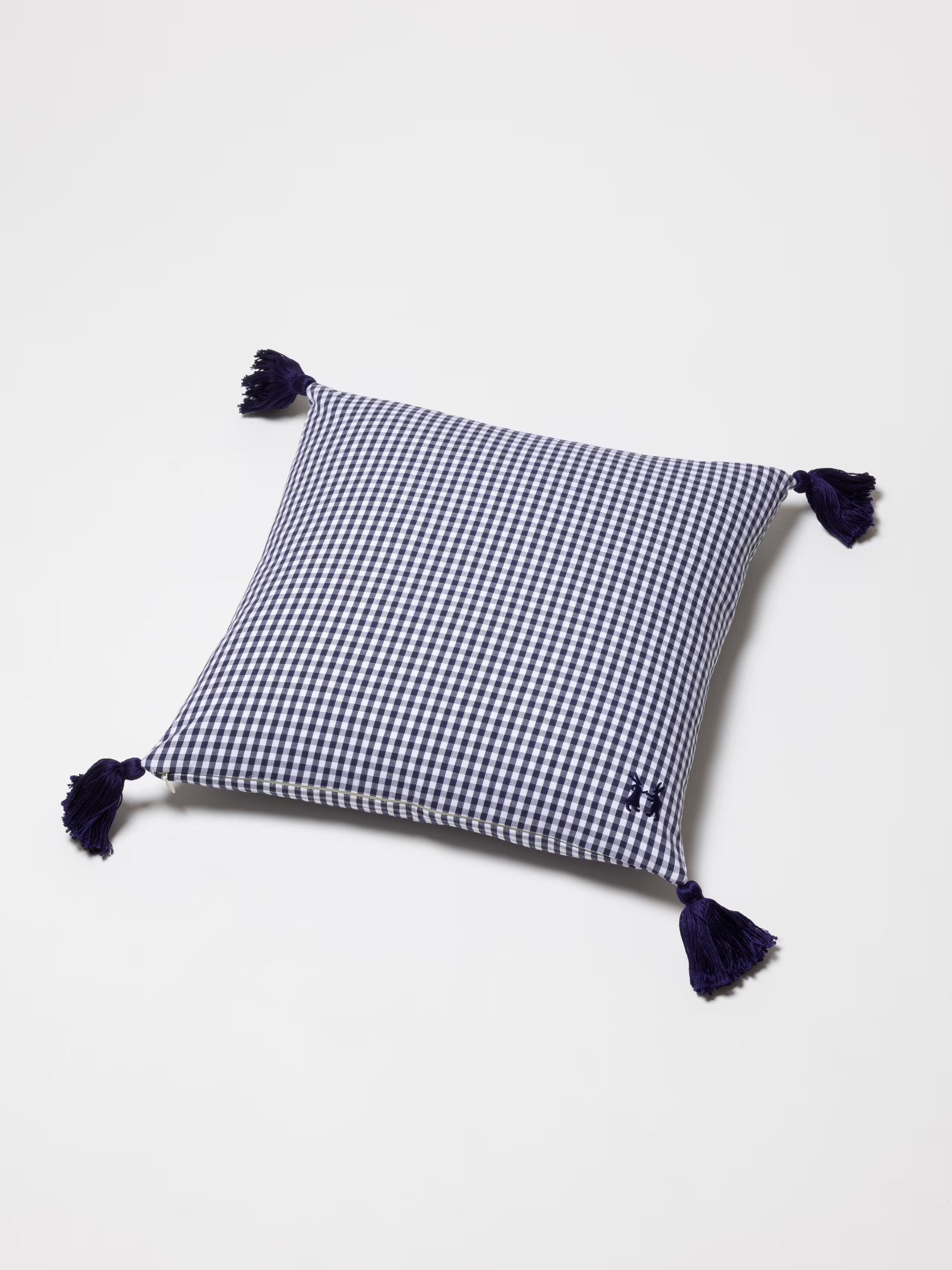 enSoie | Mila pillow cover 45 Vichy Tassels
