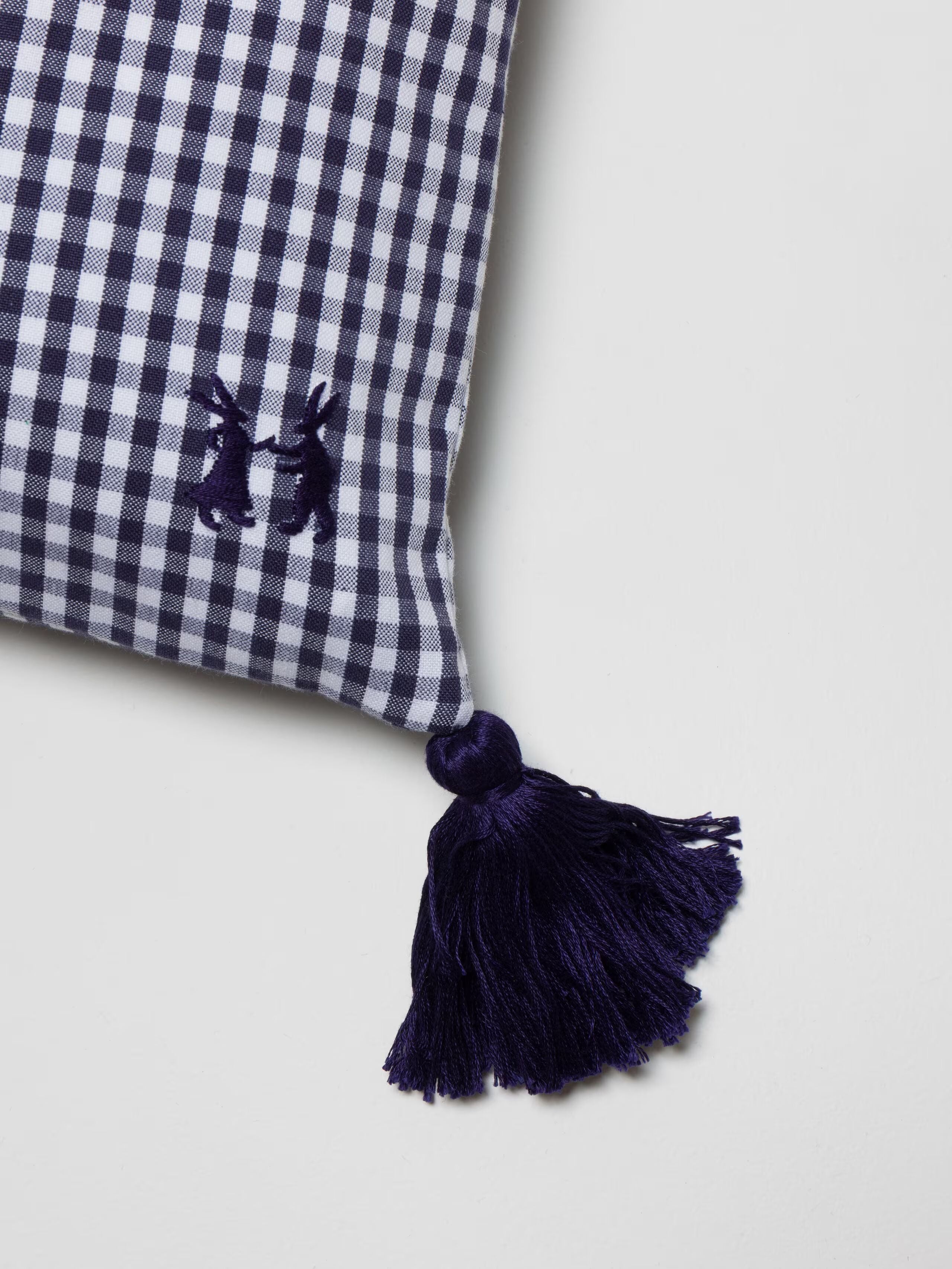 enSoie | Mila pillow cover 45 Vichy Tassels