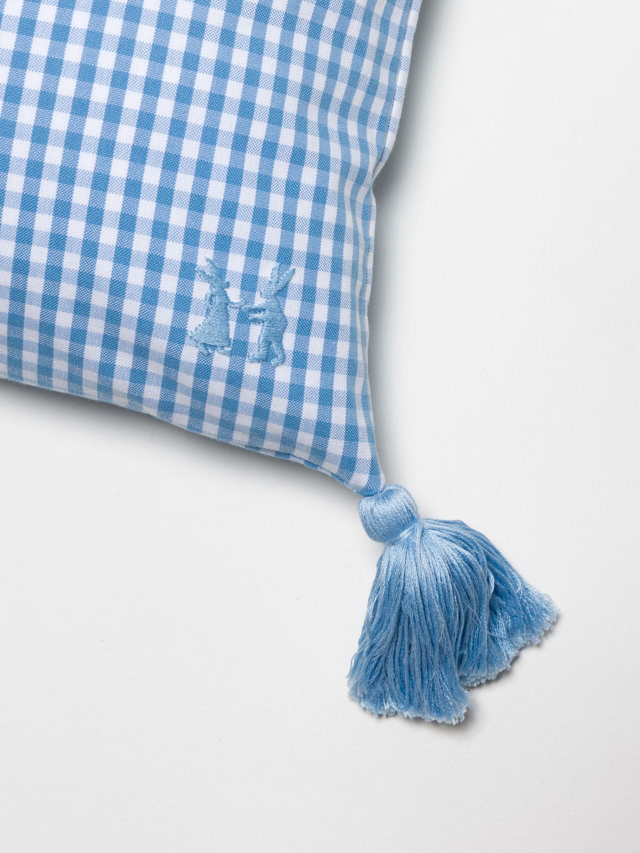 enSoie | Mila pillow cover 45 Vichy Tassels