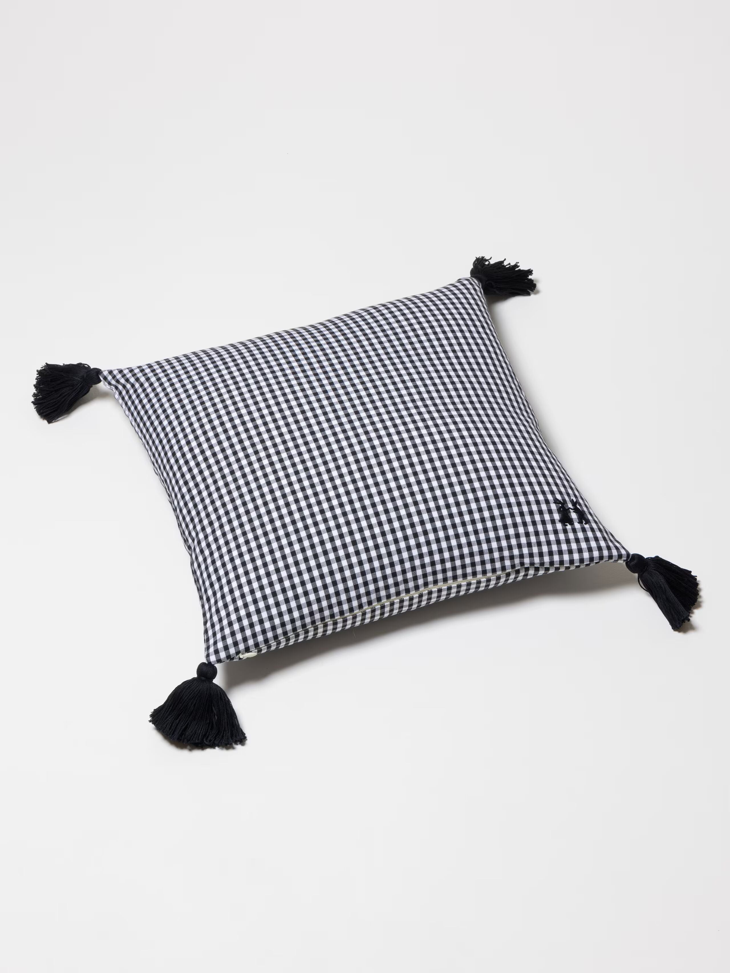 enSoie | Mila pillow cover 45 Vichy Tassels