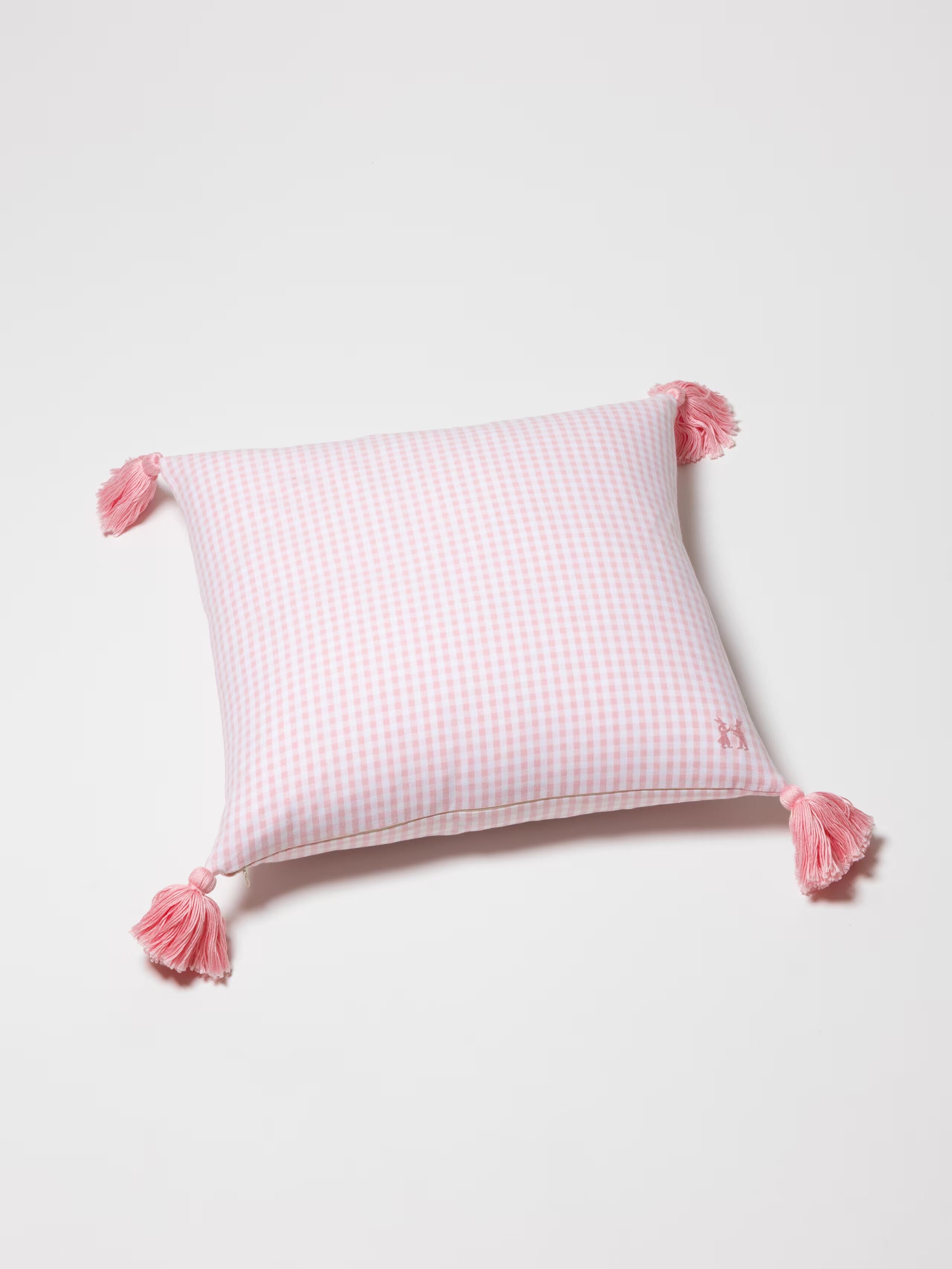 enSoie | Mila pillow cover 45 Vichy Tassels