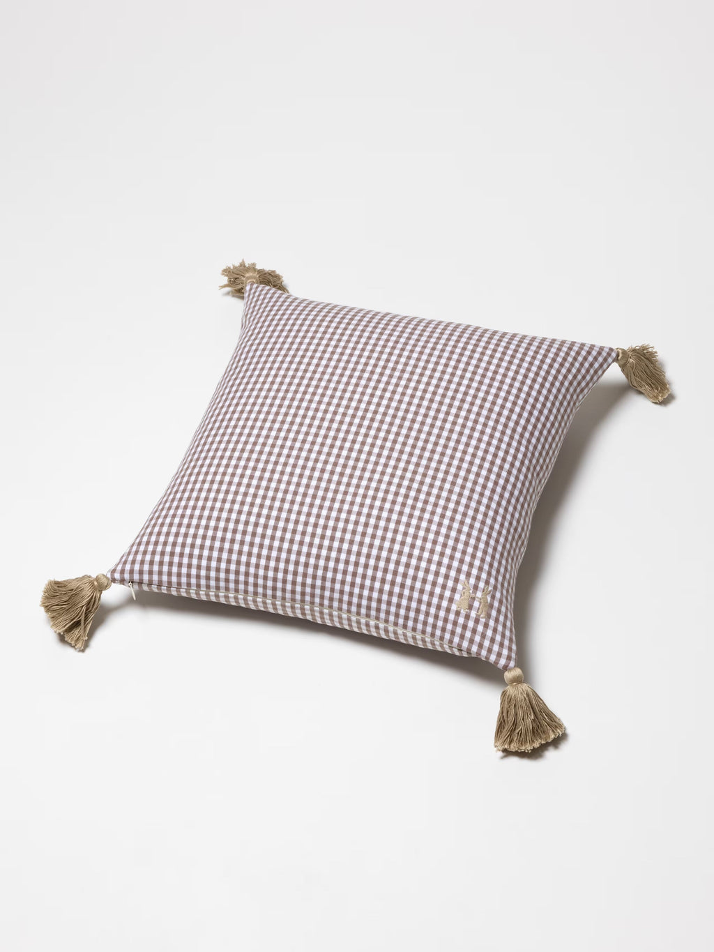 enSoie | Mila pillow cover 45 Vichy Tassels