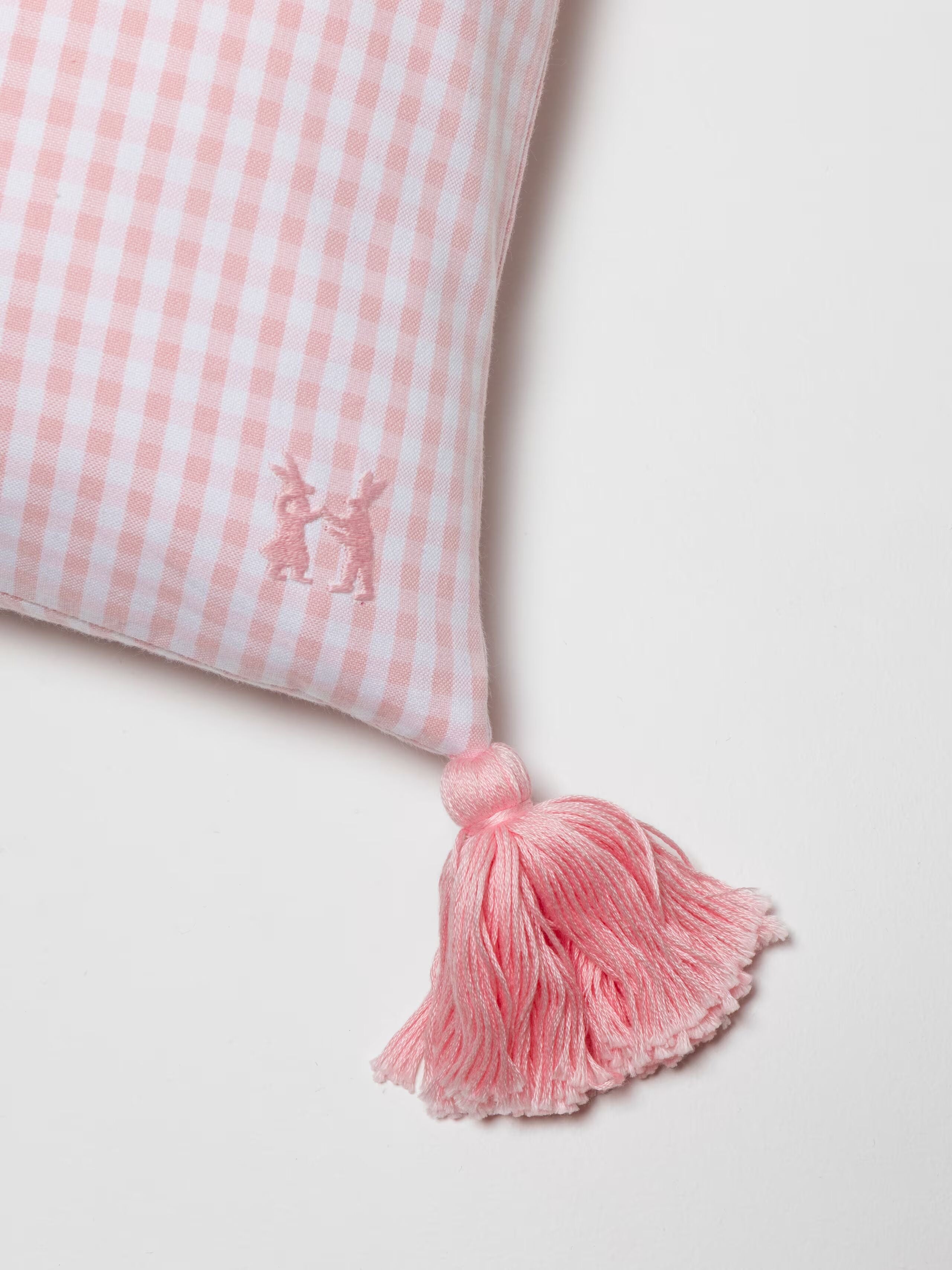 enSoie | Mila pillow cover 45 Vichy Tassels