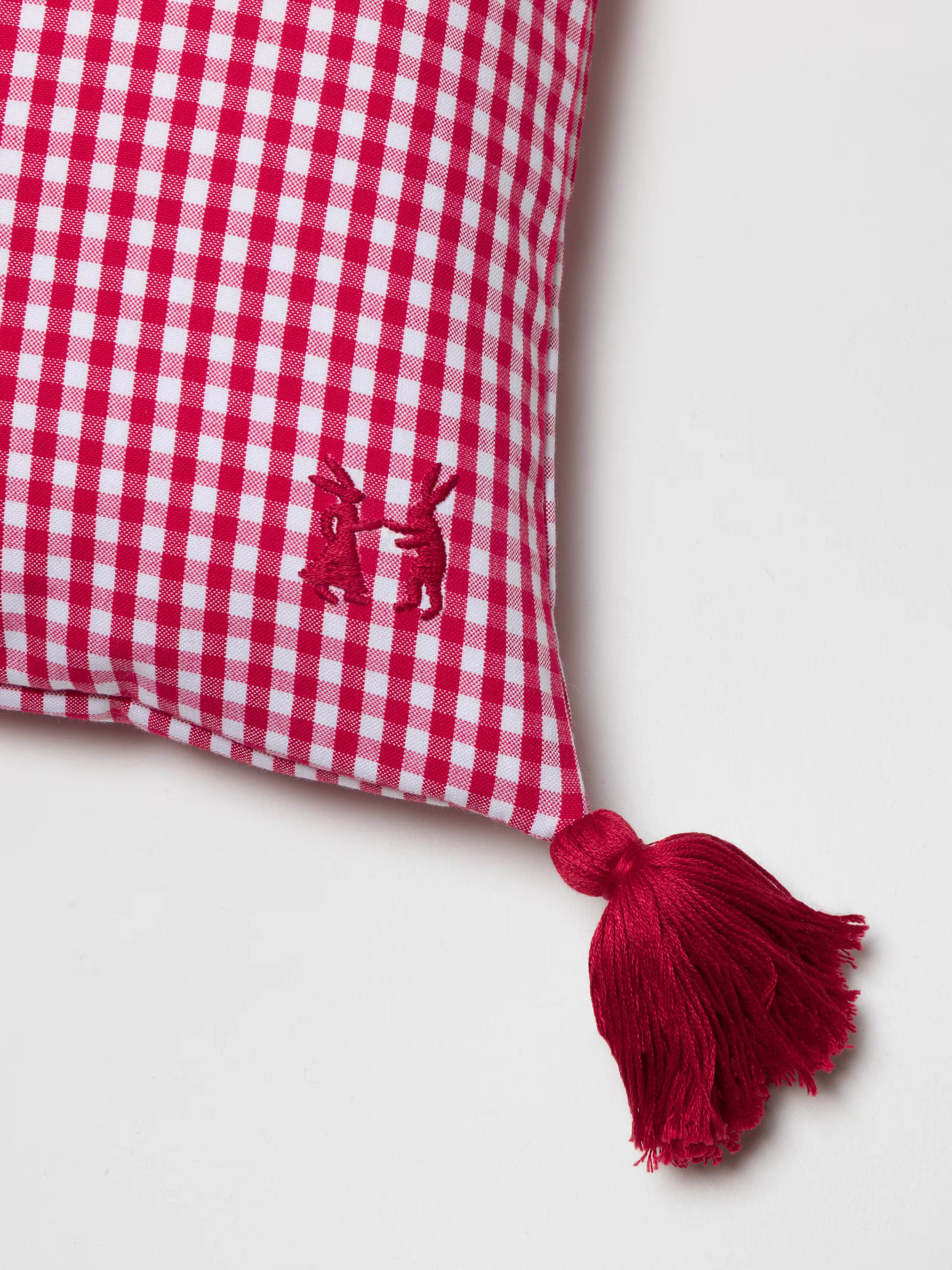 enSoie | Mila pillow cover 45 Vichy Tassels
