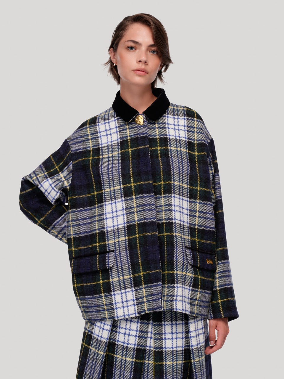enSoie | Vicky Tweed Jacket woodpecker check