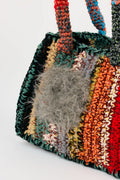 Flaka Jahaj | Njomza - Striped crochet bag (black / grey)