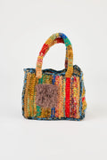 Flaka Jahaj | Njomza - Striped crochet bag (ocher / sandstone)
