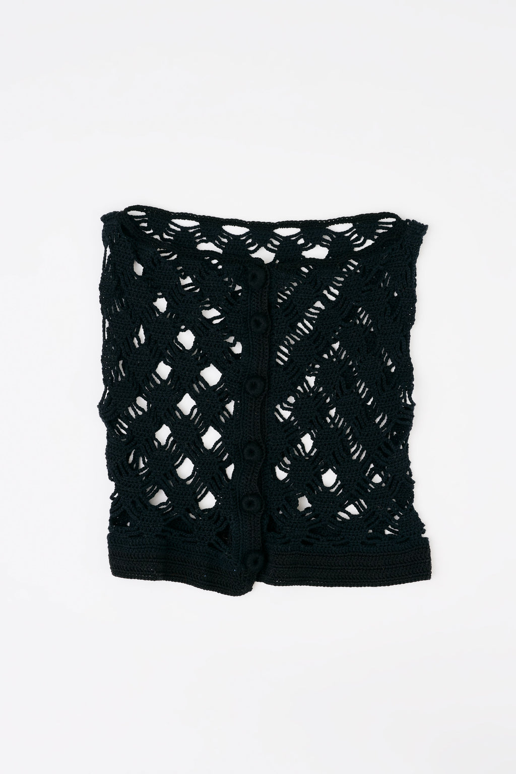 Flaka Jahaj / Studio Passenger | Besa - Striped crochet bias vichy cardigan with matching buttons