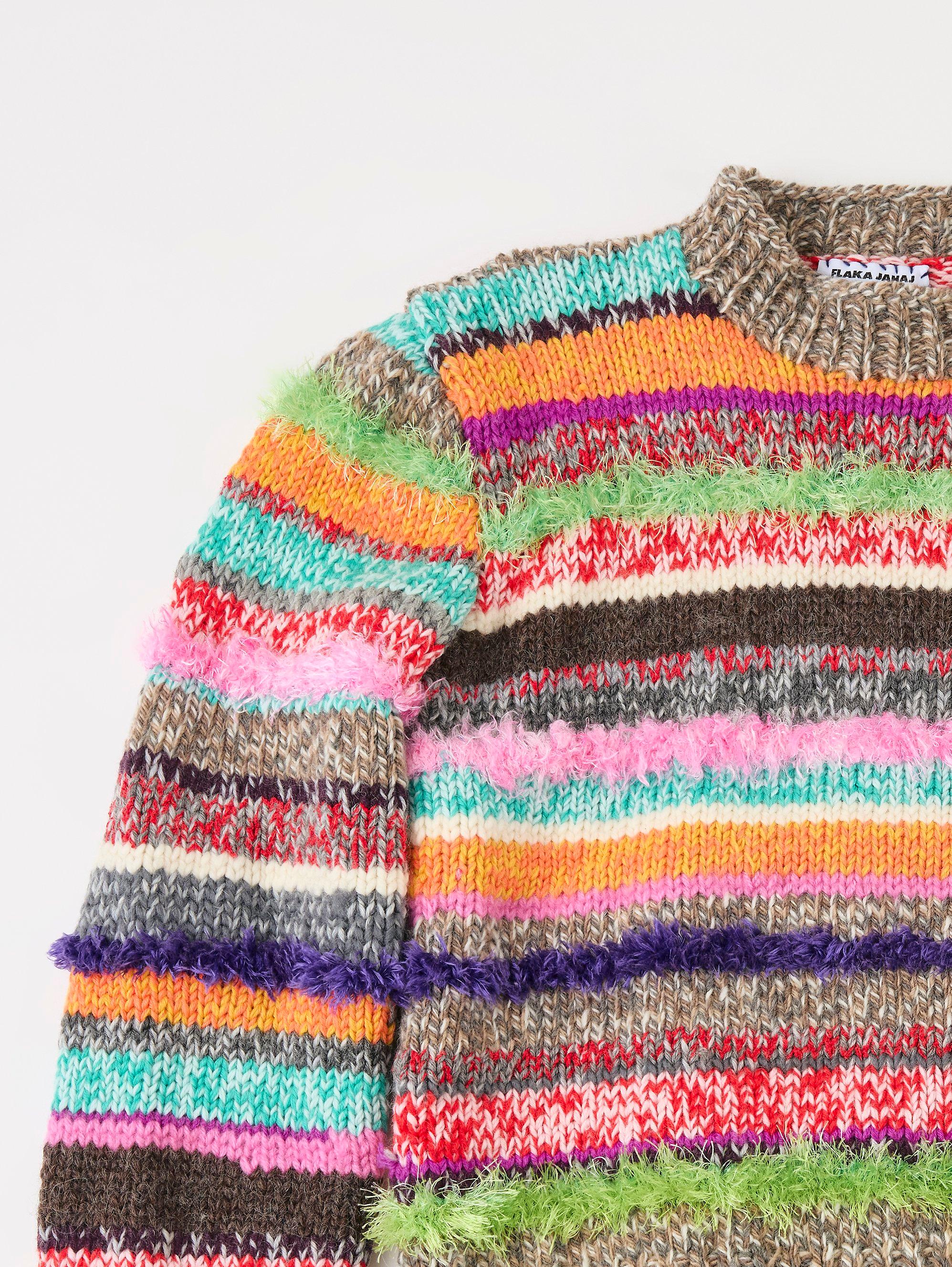 Flaka Jahaj / Studio Passenger | Flaka Jahaj – Valbona – Hand knitted Wool Jumper (Brown-green-pink)