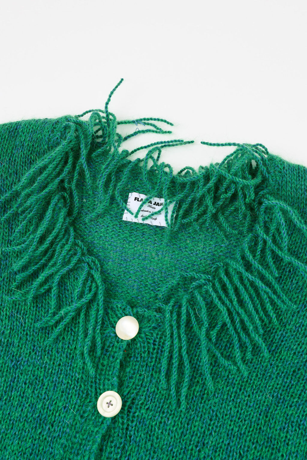 Flaka Jahaj / Studio Passenger | Floriana -Hand knitted Wool Cardigan (Green)