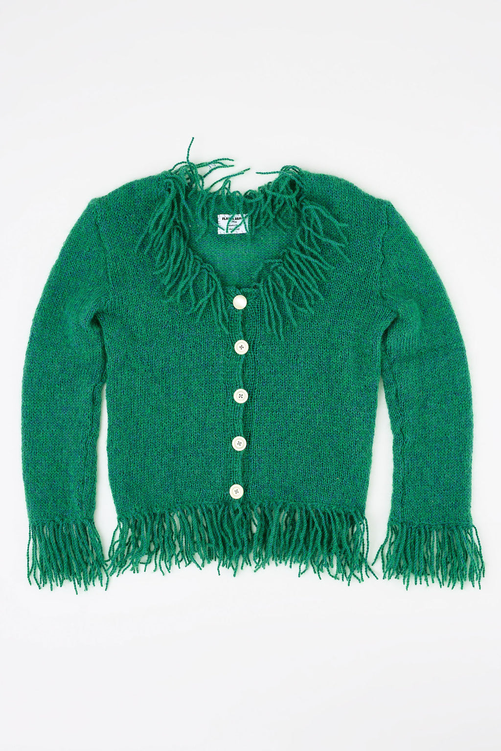 Flaka Jahaj / Studio Passenger | Floriana -Hand knitted Wool Cardigan (Green)