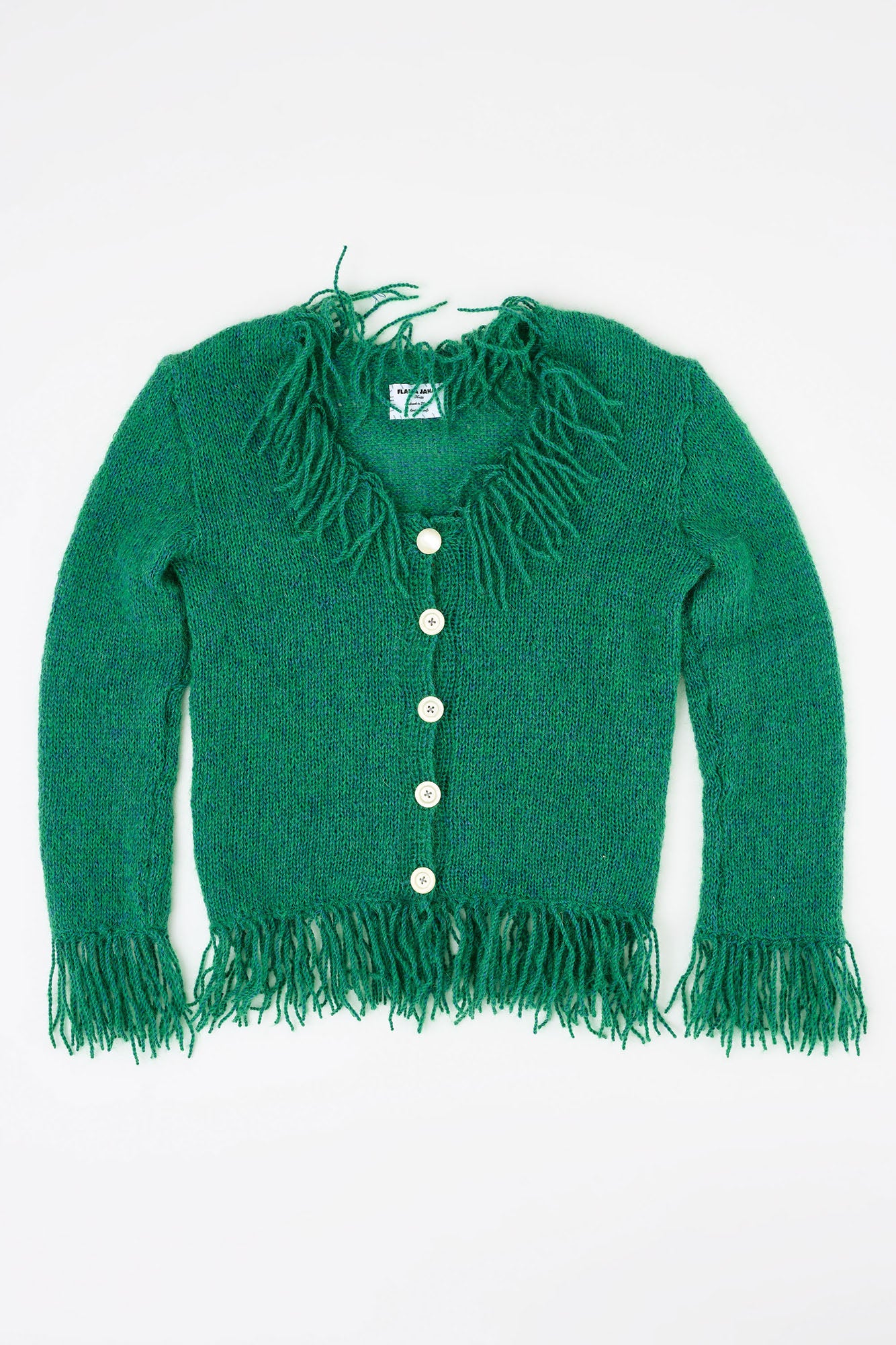 Flaka Jahaj / Studio Passenger | Floriana -Hand knitted Wool Cardigan (Green)