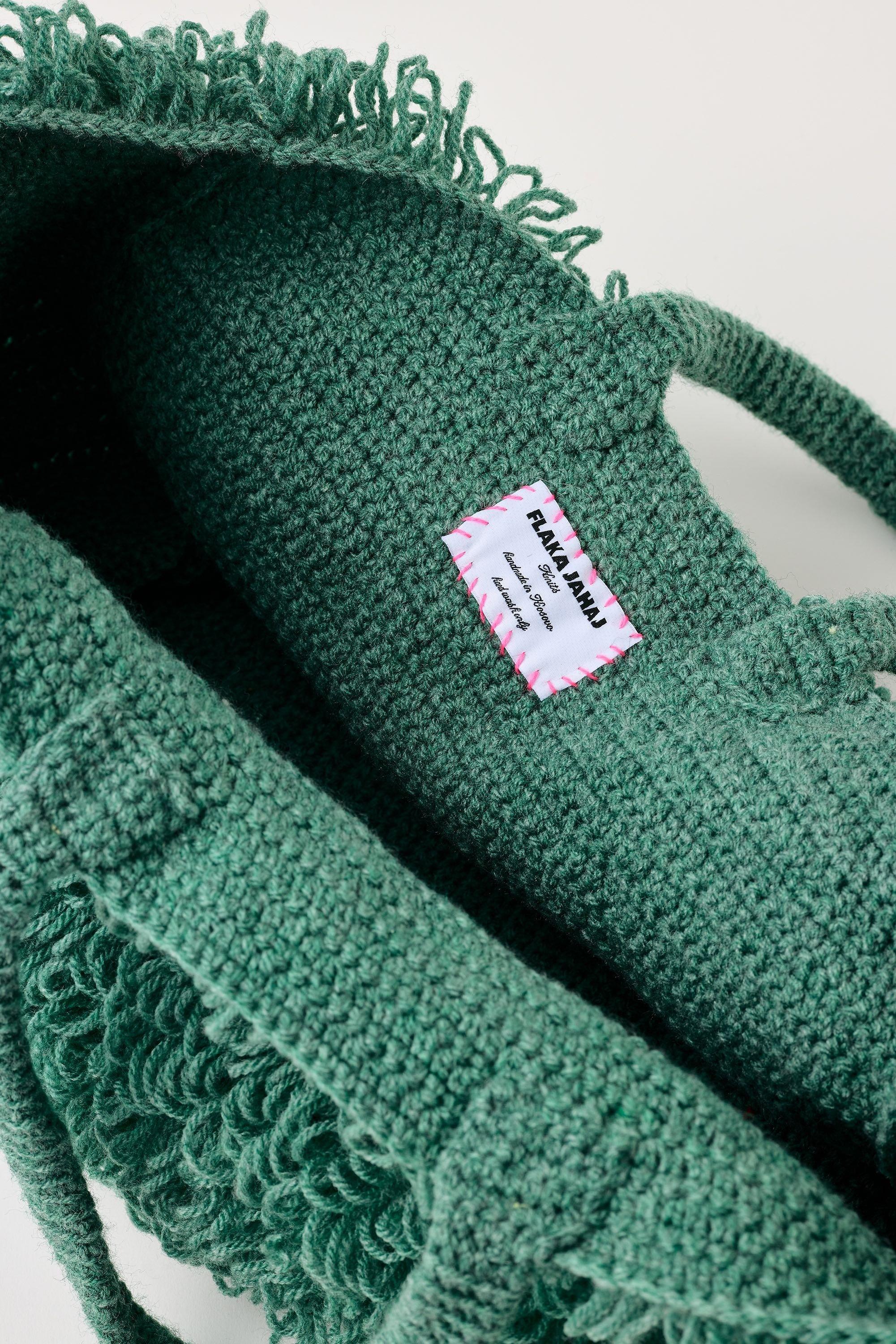 Flaka Jahaj / Studio Passenger | Luana - Bouclé loops crochet bag (Green)