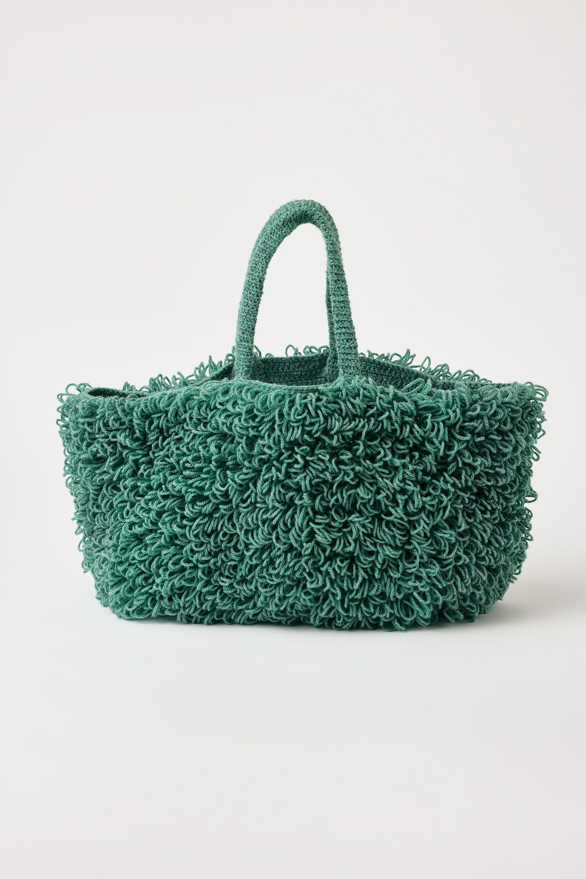 Flaka Jahaj / Studio Passenger | Luana - Bouclé loops crochet bag (Green)