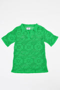 Flaka Jahaj / Studio Passenger | Pranvera - Flower crochet polo (Grass Geen)
