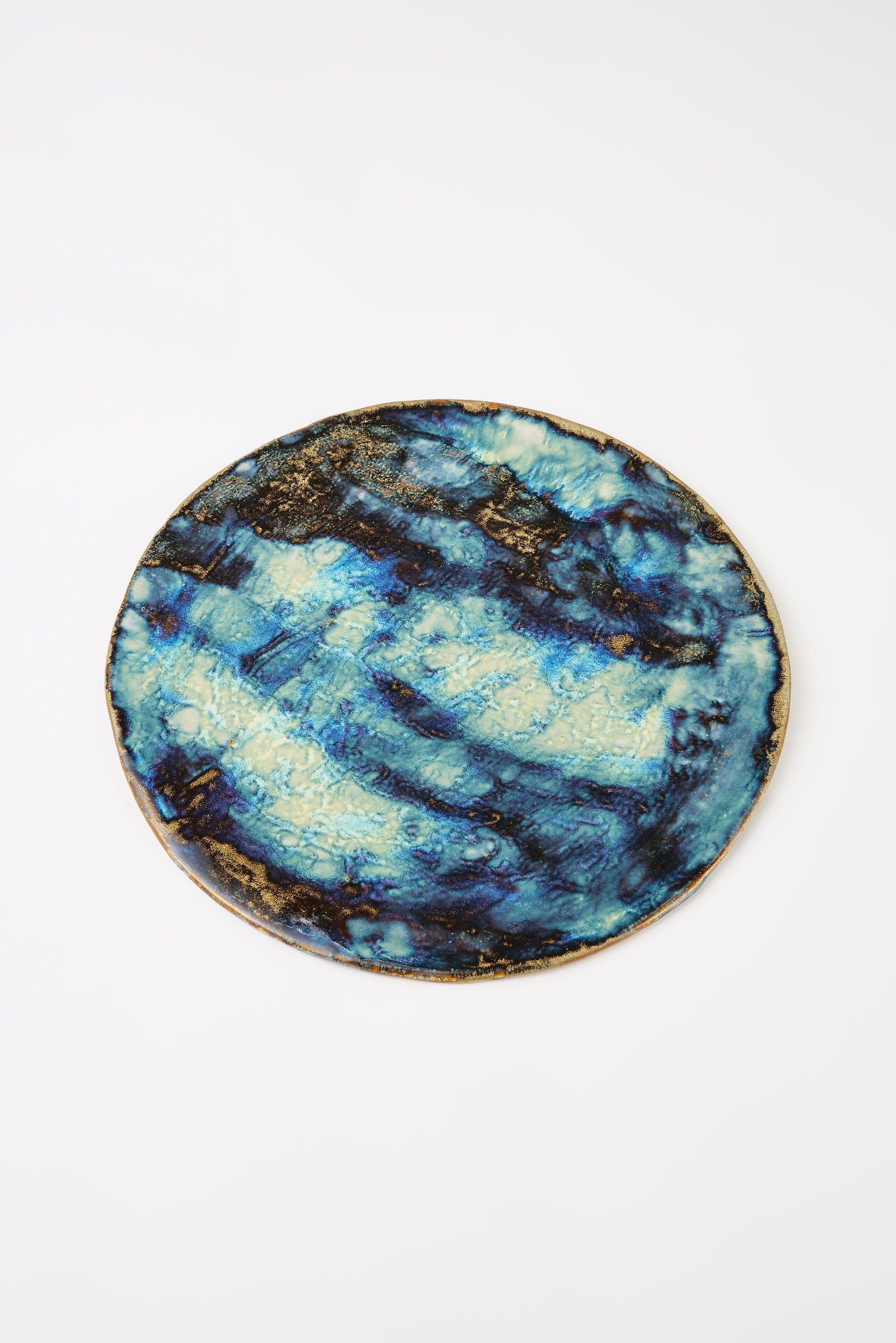 Kinuta Ceramics | Kinuta Ceramics - Blue Round Cake Platter (38)