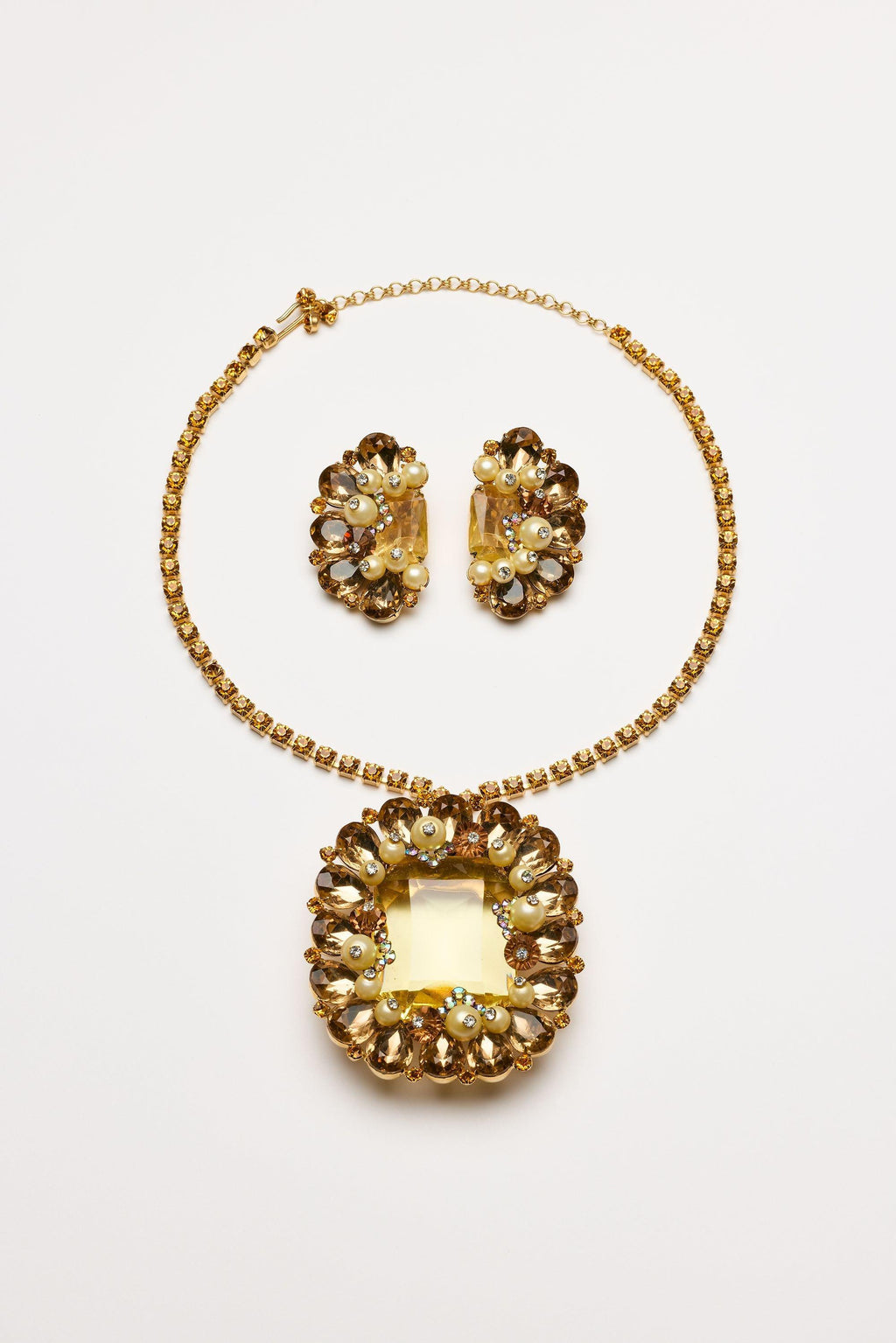 Vintage Costume Jewelry | Alice Caviness – Set Necklace and Earclips