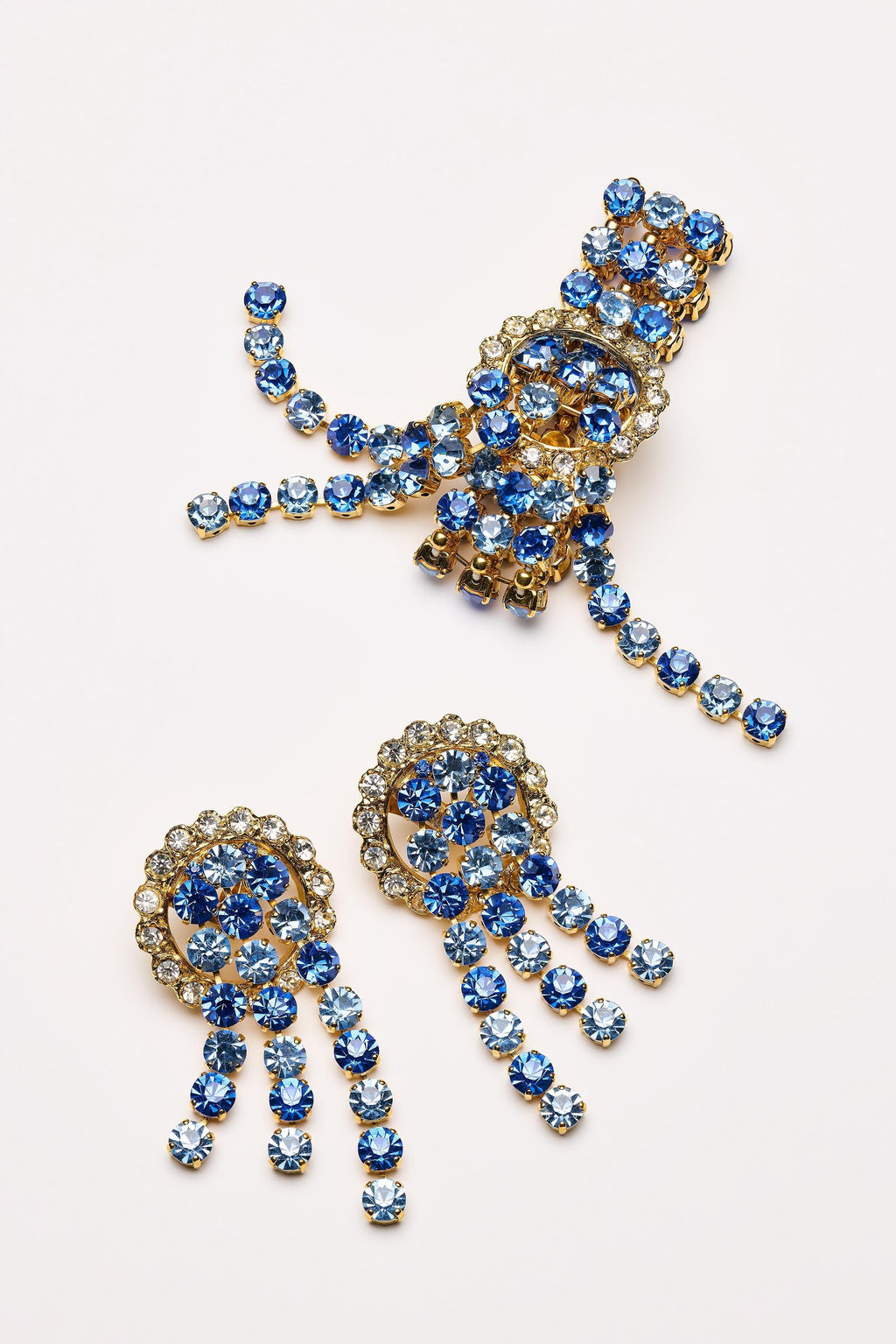 Vintage Costume Jewelry | De Liguoro – Demi Parure Rhinestones