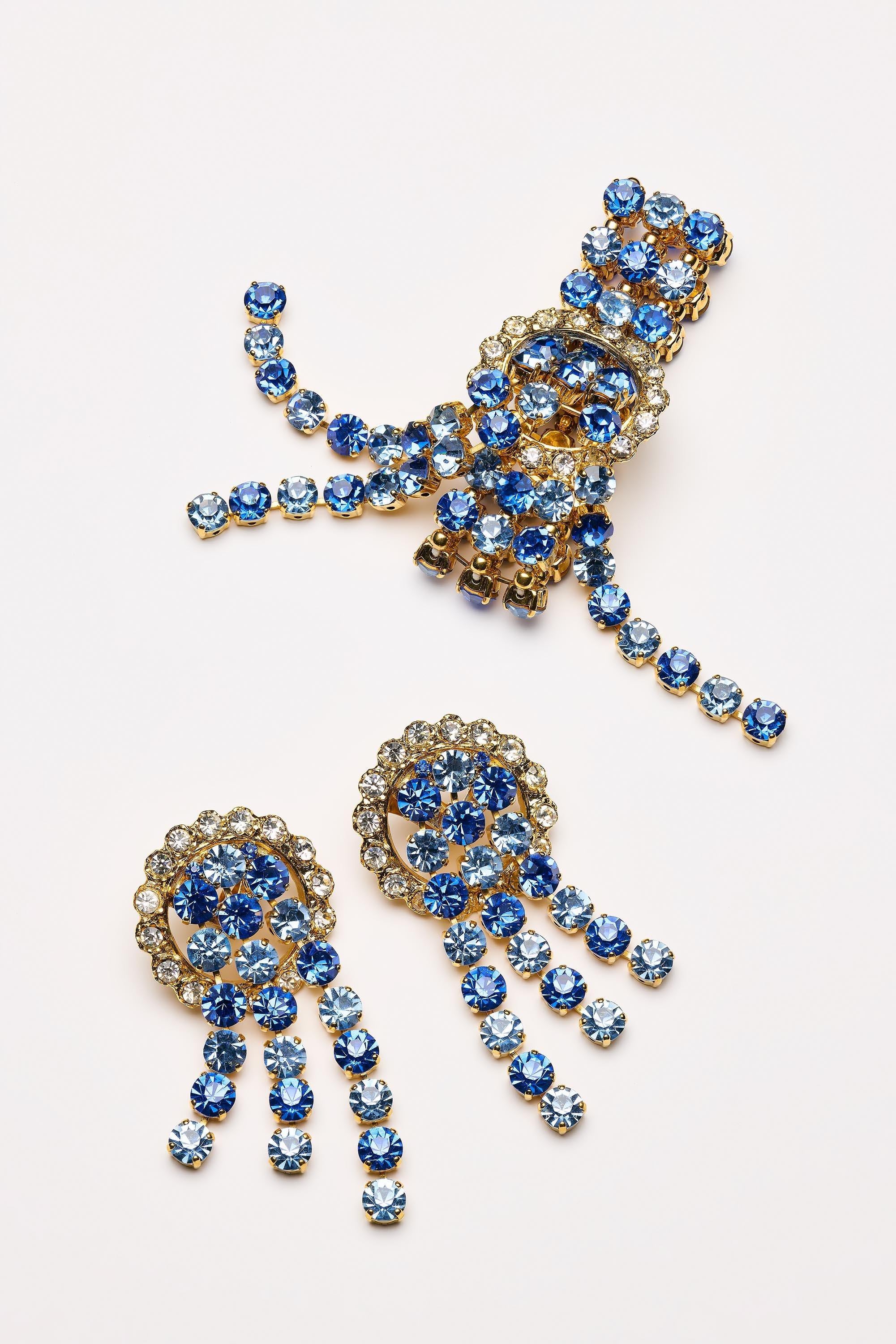 Vintage Costume Jewelry | De Liguoro – Demi Parure Rhinestones