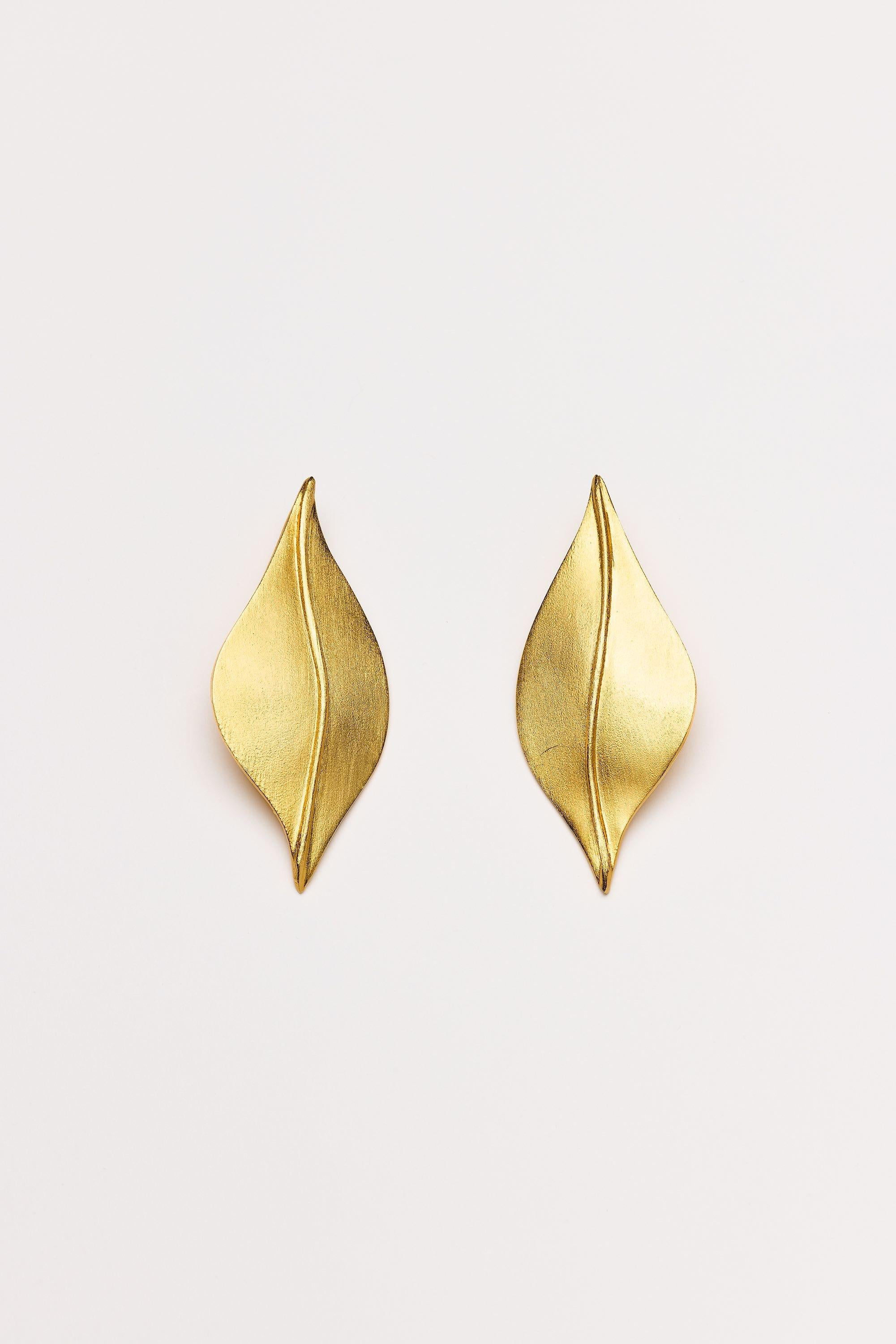 Vintage Costume Jewelry | De Liguoro – Earclips Leaves