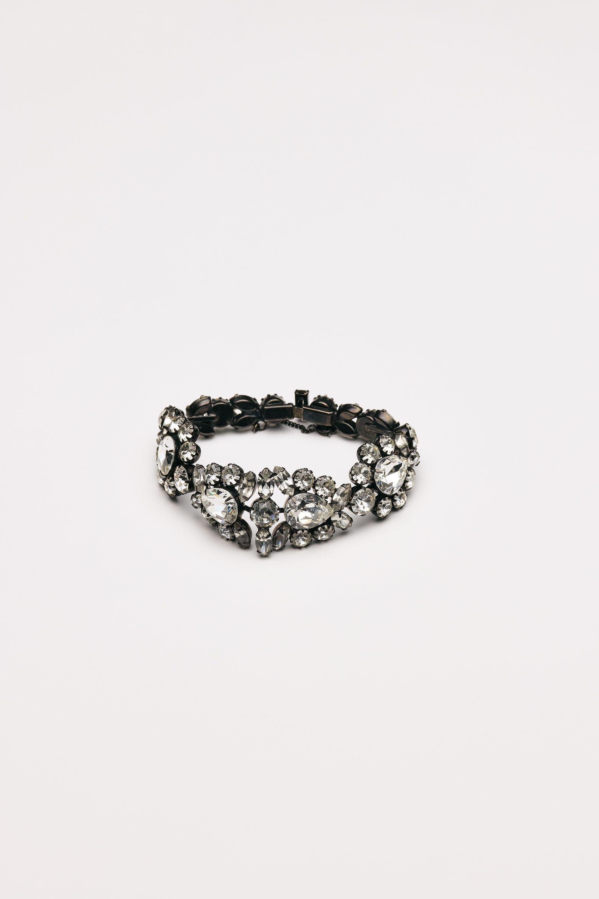 Vintage Costume Jewelry | Elsa Schiaparelli – Bracelet Rhinestones