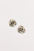 Vintage Costume Jewelry | Elsa Schiaparelli – Earclips White Flowers