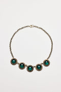 Vintage Costume Jewelry | Elsa Schiaparelli – Necklace Green Cabochons