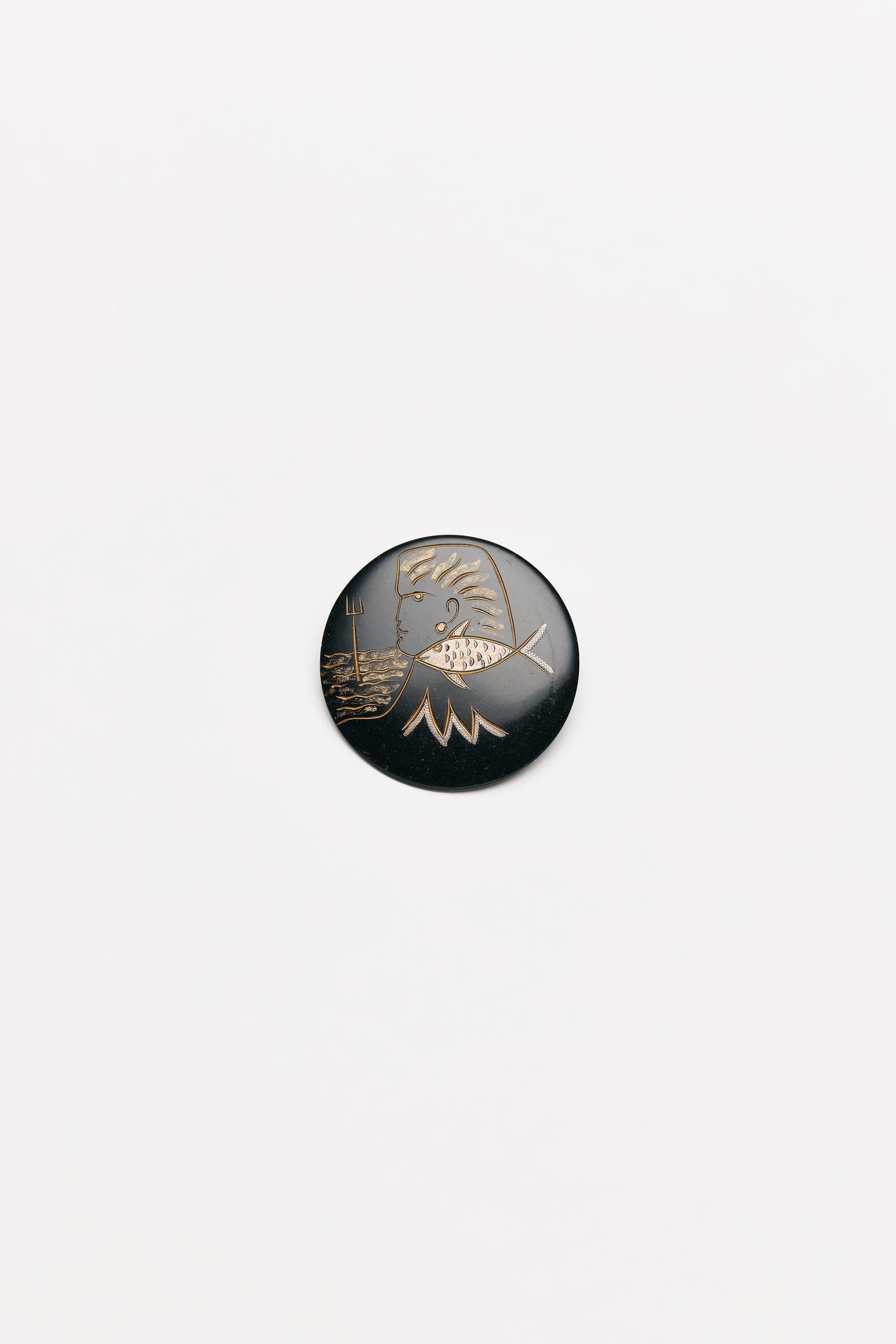 Vintage Costume Jewelry | Jean Cocteau – Brooch Poseidon