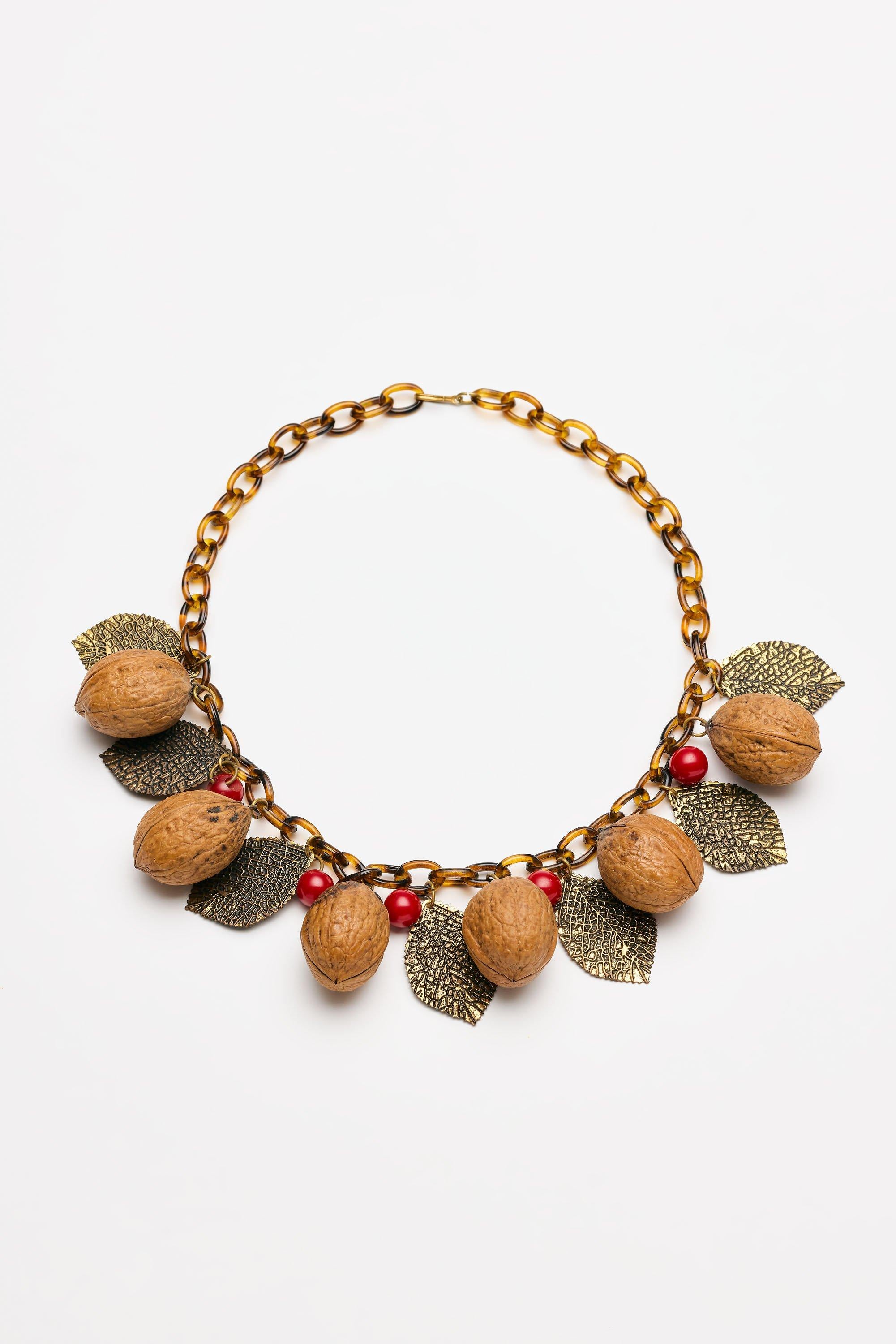 Vintage Costume Jewelry | Miriam Haskell – Necklace Walnut