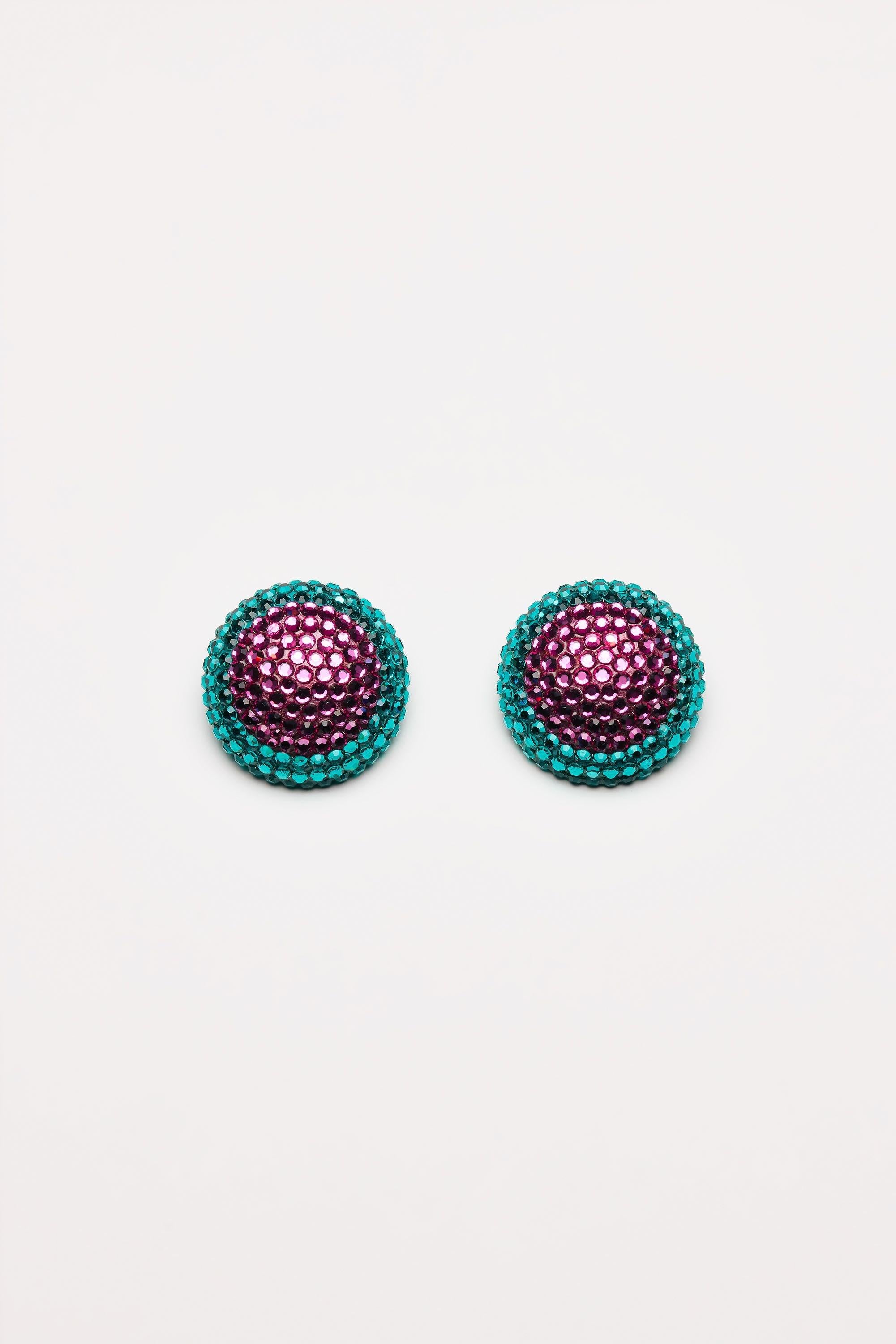 Vintage Costume Jewelry | Richard Kerr – Earclips Turquoise Pink