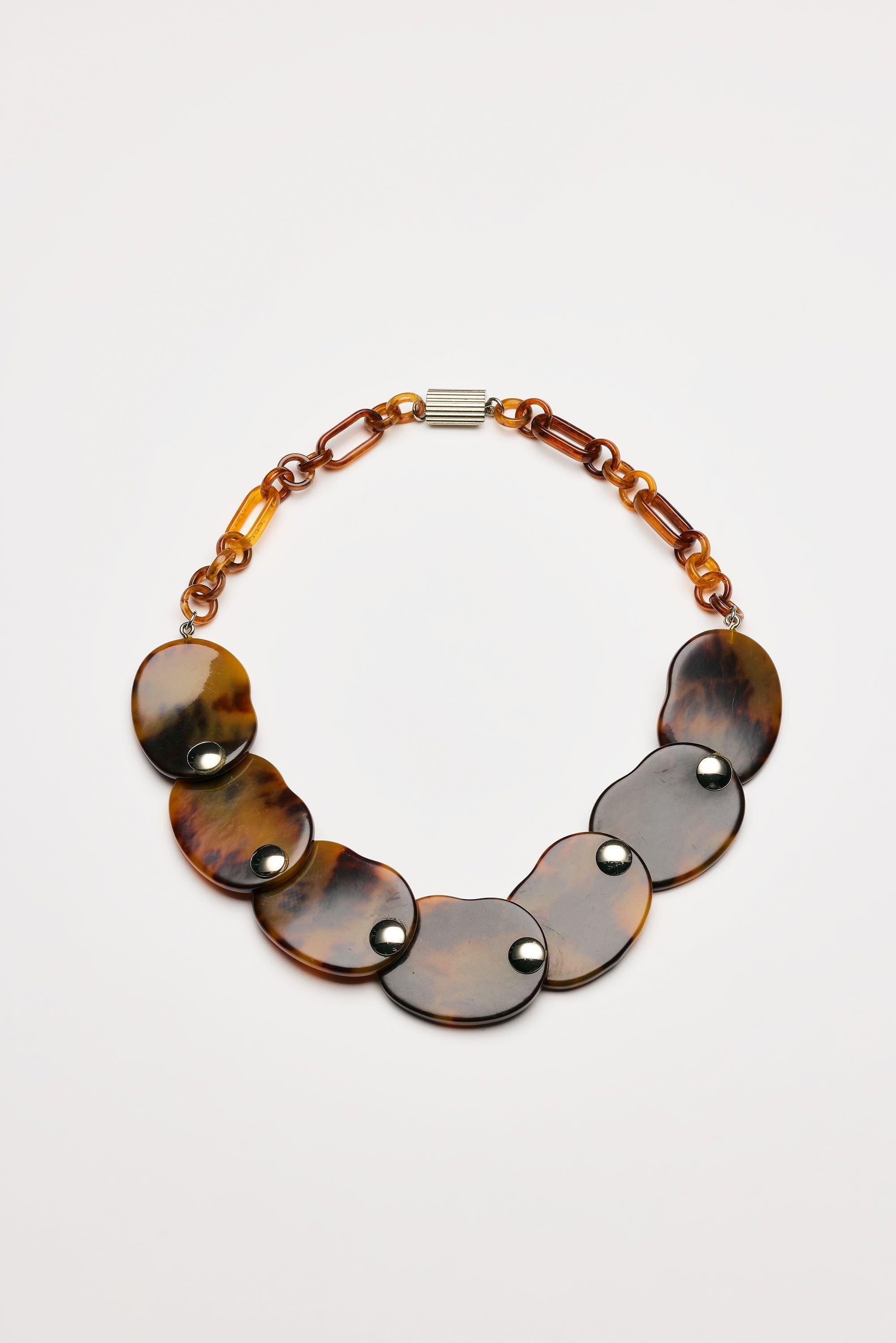 Vintage Costume Jewelry | Ugo Correani – Necklace Faux Tortoiseshell